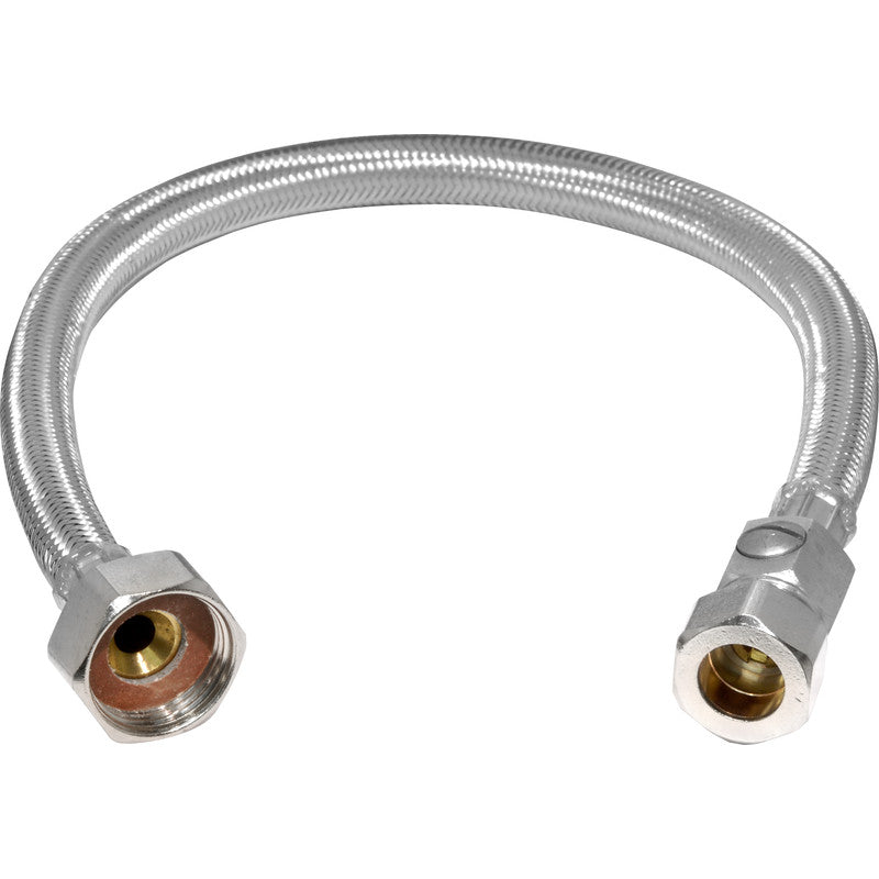 15 mm × ¾″ × 300 mm Flexible Tap Connector with Isolating Valve