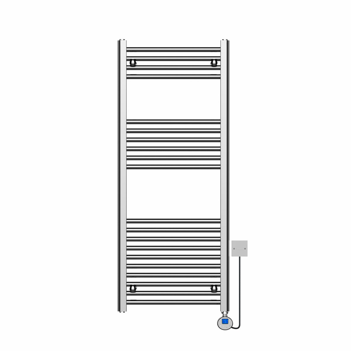 K‑Rail 500 × 800 mm Chrome Towel Rail – 25 mm Tubular Ladder Radiator