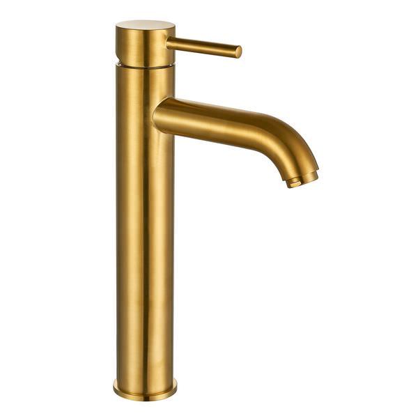 Ottone Hi Rise Mono Basin Mixer Brush Brass