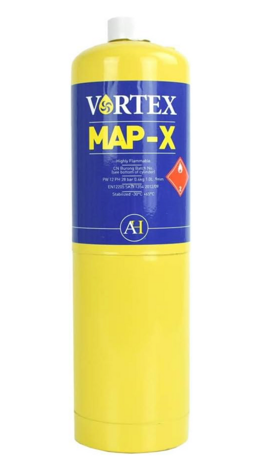 Yellow MAPP MAP+ Pro Gas Cylinder 453g Disposable Bottle 12 Pack