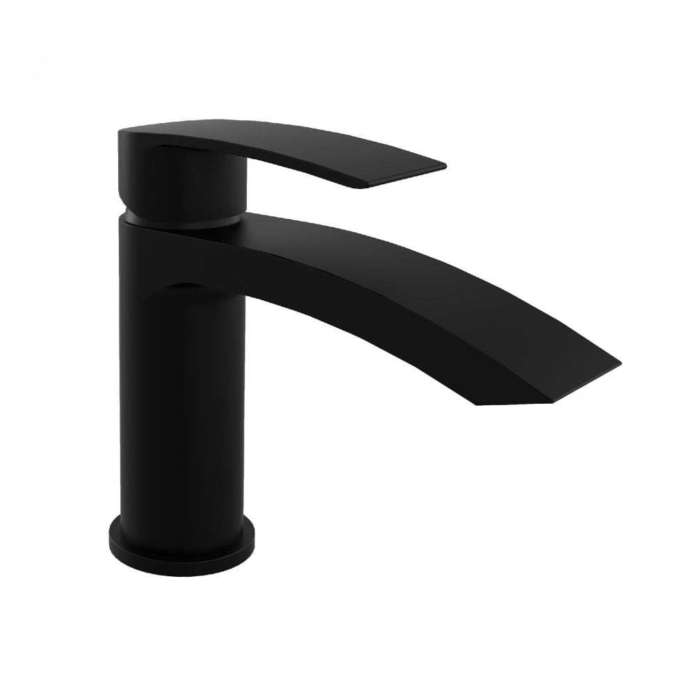 Nero Curve Black Mono Basin Mixer Tap & Click Waste