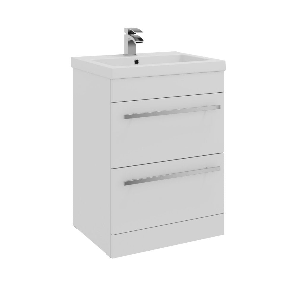 Kartell K‑Vit Purity 600 × 450 × 855 mm Floor‑Standing 2‑Drawer Vanity Unit – White Gloss
