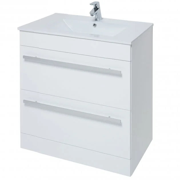 Kartell K‑Vit Purity 800 × 450 × 855 mm Floor‑Standing 2‑Drawer Vanity Unit – White Gloss
