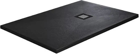 K‑Vit Naturals 1600 × 800 × 28‑45 mm Low‑Profile Rectangle Shower Tray – Stone Effect