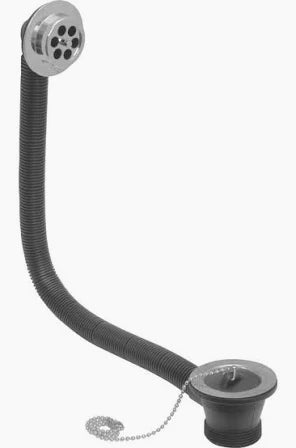 1 1/2" Bath Combination Waste with Chrome Plug, Chain & Overflow