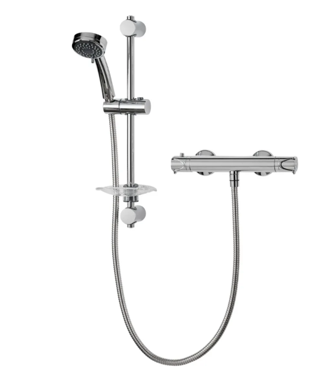 Dene Cool Thermostatic Shower, Touch Bar Mixer c/w Fixing Brackets