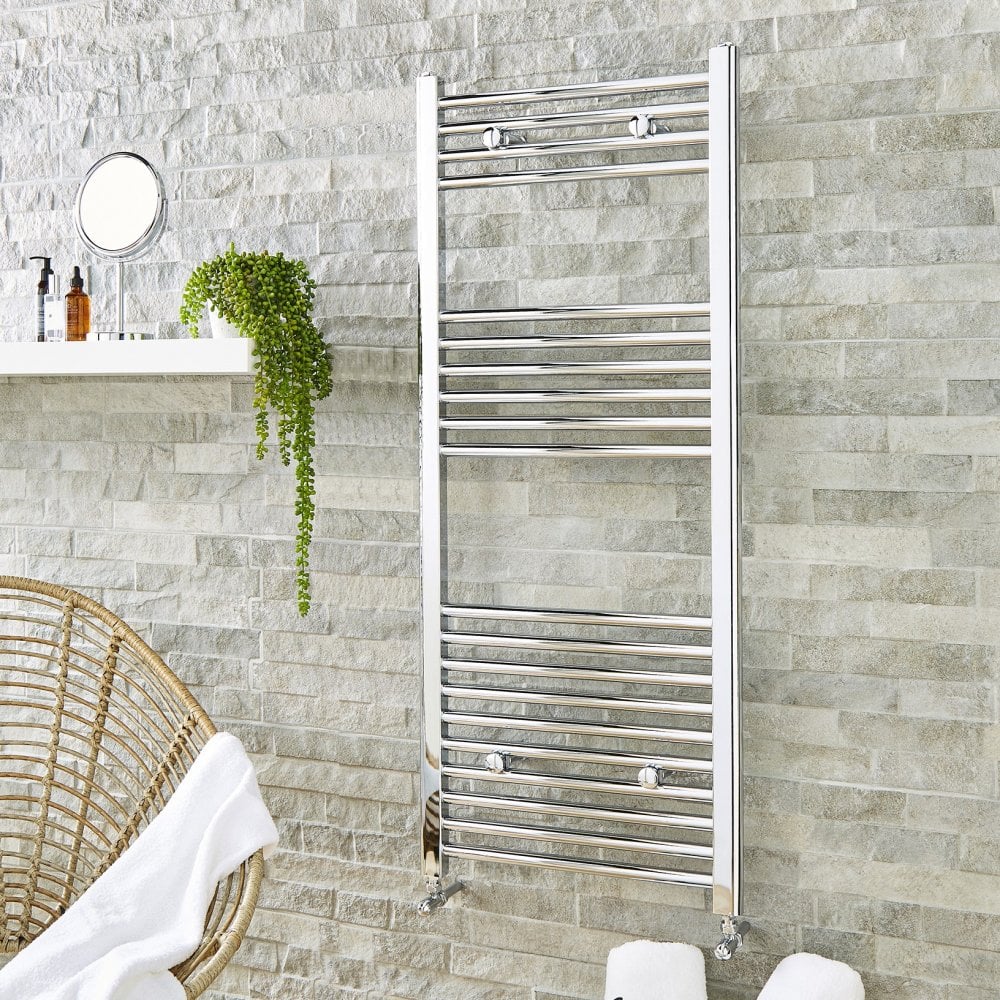 Straight Towel Rail – 400 mm × 1600 mm – Chrome Heated Ladder Rail