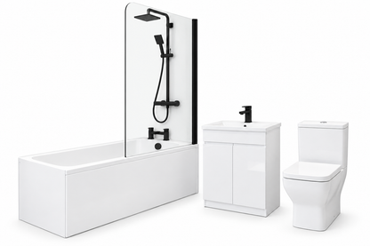 Black Bathroom Suite Package 4 – 1700mm Bath
