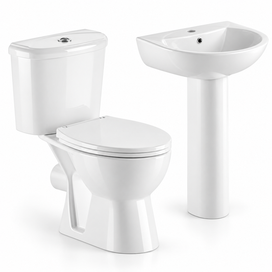 Kartell Proton 4-Piece Bathroom Suite – Rimless Toilet & 540mm Basin
