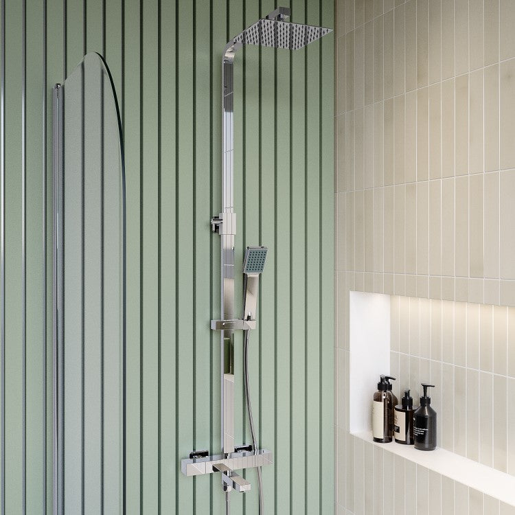 Kartell K‑Vit Pure Option 4 Thermostatic Bar Shower with Adjustable Slide Rail Kit
