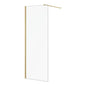 Ottone 300 mm Brushed Brass Return Panel – 8 mm Glass, 2000 mm Height