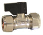 15mm Chrome Isolating Valve – Black Lever Inline Water Shut-Off Valve