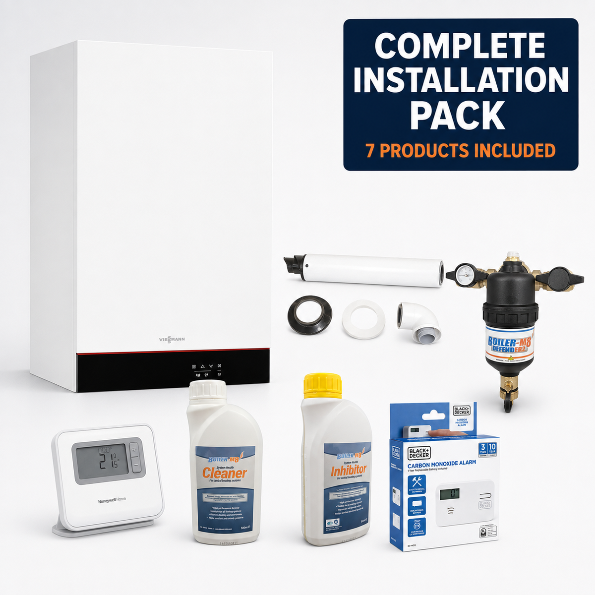 Viessmann Vitodens Classic 28kW Combi Boiler Complete Installation Pack with Flue, T3R, Filter & Chemicals