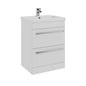 Kartell K‑Vit Purity 600 × 450 × 855 mm Floor‑Standing 2‑Drawer Vanity Unit – White Gloss