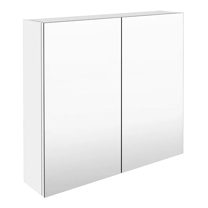 City 800mm Mirror Cabient - White