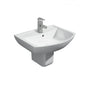 Kartell Pure Ceramic Basin 550 × 415 mm + Semi-Pedestal – Clean White, Wall-Mounted Suite