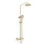 Ottone Brushed Brass Thermostatic Shower Kit Option 1 – Bar Valve, Overhead Drencher & Handset